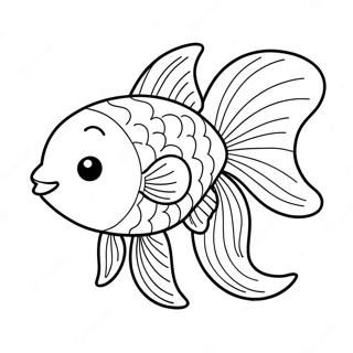 Niedlicher Cartoon-Goldfisch Ausmalbild | Goldfisch Ausmalbild