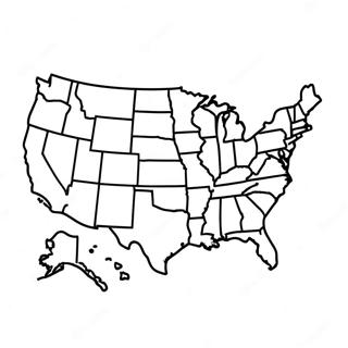 USA-Karte Ausmalbild | USA Karte Ausmalbild