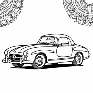Klassisches Mercedes-Auto Ausmalbild | Mercedes Ausmalbild