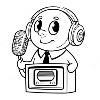 Speakerman Ausmalbild | Lautsprecher Mann Ausmalbild