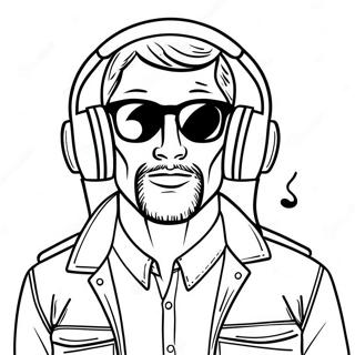 Cooler Speakerman mit Kopfhörern Ausmalbild | Lautsprecher Mann Ausmalbild