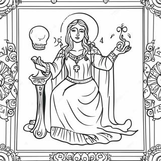 Ausmalbild von Tarotkarten | Tarotkarte Ausmalbild