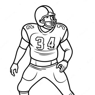 Ausmalbild eines Raiders-Spielers in Aktion | Raiders Ausmalbild