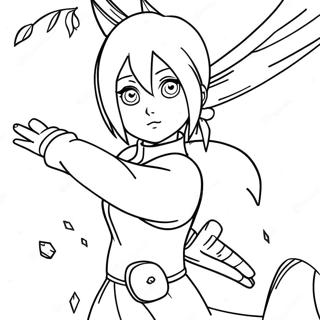 Sakura Haruno in Aktion Ausmalbild | Naruto Ausmalbild