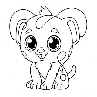 Niedlicher Beanie Boo mit großen Augen Ausmalbild | Beanie Boo Ausmalbild