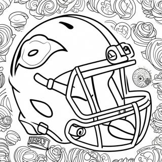 Bunte NFL Teamhelme Ausmalbild | NFL Helm Ausmalbild