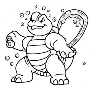 Blastoise mit Wasserkanonen Ausmalbild | Bisaflor Ausmalbild