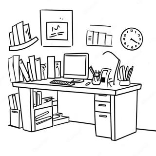 Lustiges Büro Schreibtisch Ausmalbild | Das Büro Ausmalbild