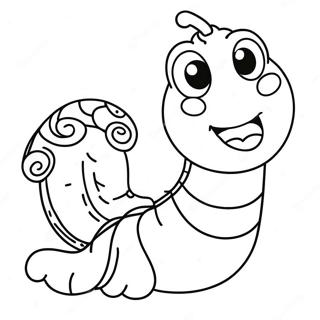 Niedliche Cartoon-Wurm Ausmalbild | Wurm Ausmalbild