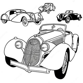 Klassisches Bugatti Auto Ausmalbild | Bugatti Ausmalbild