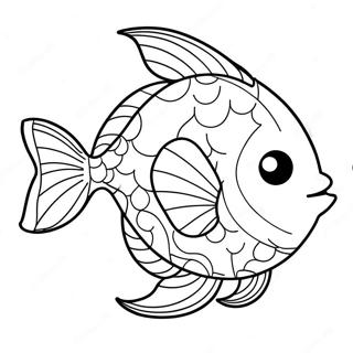 Niedlicher Fisch schwimmend Ausmalbild | Angeln Ausmalbild
