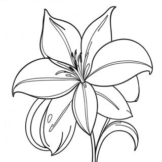 Elegante Lilienblume in Blüte Ausmalbild | Lilienblume Ausmalbild