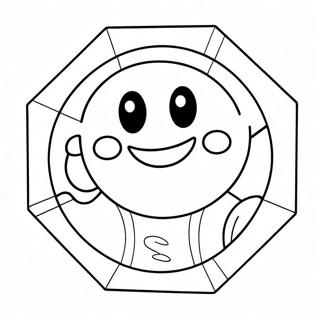 Niedliches Stoppschild mit Smiley-Gesicht Ausmalbild | Stoppschild Ausmalbild