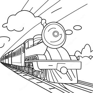 Bunte Zugreise Ausmalbild | Transport Ausmalbild