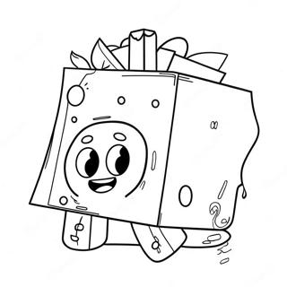 Bunter Wubbox in Aktion Ausmalbild | Wubbox Ausmalbild