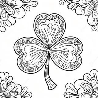 Ausmalbild zum St. Patrick's Day mit Kleeblatt | St. Patrick's Day Ausmalbild