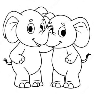 Elefant und Piggie Ausmalbild | Elefant und Schweinchen Ausmalbild