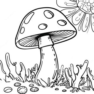 Trippige Pilz Ausmalbild | Trippiger Pilz Ausmalbild