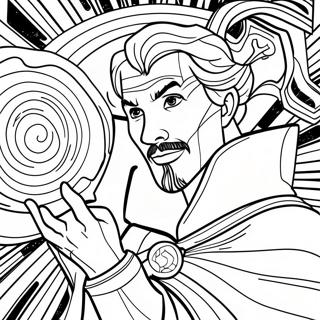 Doctor Strange beim Zaubern Ausmalbild | Doktor Strange Ausmalbild