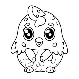 Niedliches Hatchimal mit großen Augen Ausmalbild | Hatchimal Ausmalbild
