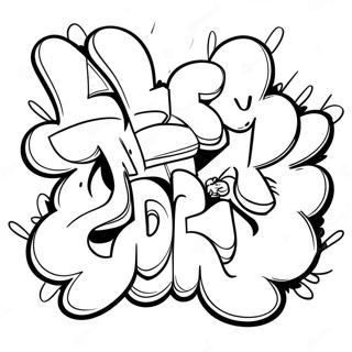 Coole Graffiti Kunst Ausmalbild | Drogen Ausmalbild