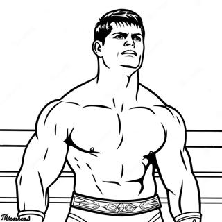 Cody Rhodes in dramatischer Pose Ausmalbild | Cody Rhodes Ausmalbild
