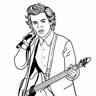 Harry Styles Auf der Bühne Ausmalbild | Harry Styles Ausmalbild