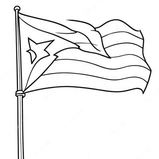 Puerto Rico Flaggen Ausmalbild | Puerto Rico Ausmalbild