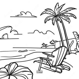 Schönes Puerto Rico Strand Ausmalbild | Puerto Rico Ausmalbild
