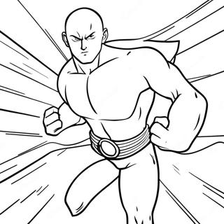 Saitama in Aktion Ausmalbild | One Punch Man Ausmalbild