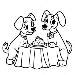 Susi und Strolch Ausmalbild | Lady und der Tramp Ausmalbild