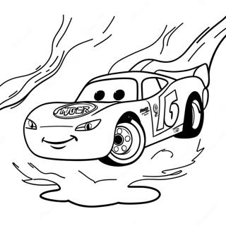 Lightning McQueen Renn-Ausmalbild | Cars 2 Ausmalbild