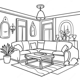 Helles Wohnzimmer Ausmalbild | Zimmer Ausmalbild