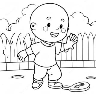 Caillou spielt draußen Ausmalbild | Caillou Ausmalbild