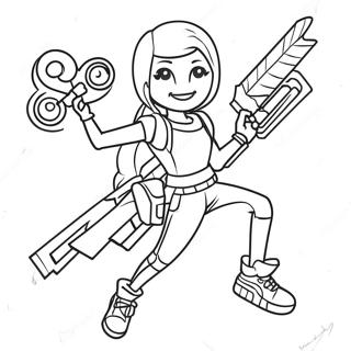 Fortnite Mädchen Ausmalbild | Fortnite Mädchen Ausmalbild