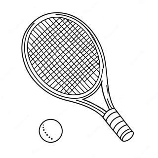 Tennisschläger und Ball Ausmalbild | Tennis Ausmalbild