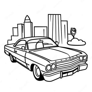 Lowrider Auto Ausmalbild | Lowrider Ausmalbild