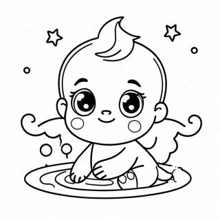 Niedliche Baby-Taufe Ausmalbild | Taufe Ausmalbild