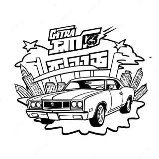 GTA Logo Ausmalbild | GTA Ausmalbild