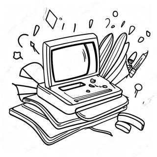 Coole 90er Nostalgie Ausmalbild | 90er Ausmalbild
