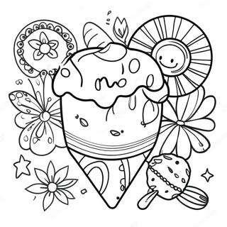 Bunte Fiesta Dekorationen Ausmalbild | Fiesta Ausmalbild