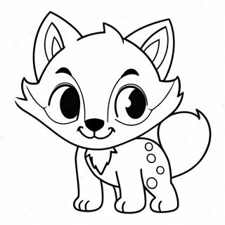 Verspielte Chibi Wolf Ausmalbild | Wolf Süß Anime Ausmalbild