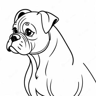 Verspielter Boxerhund Ausmalbild | Boxerhund Ausmalbild