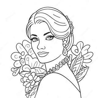 Elegantes Coquette Mädchen Ausmalbild | Kokette Ausmalbild