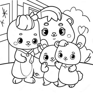 Calico Critters Familie Ausmalbild | Calico Critters Ausmalbild