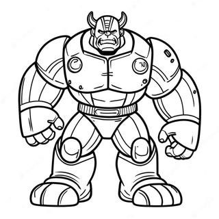 Hulk Buster in Aktion Ausmalbild | Hulk Buster Ausmalbild