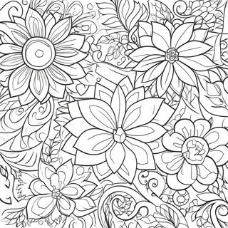 Trendige Blumenmuster Ausmalbild | Trendig Ausmalbild