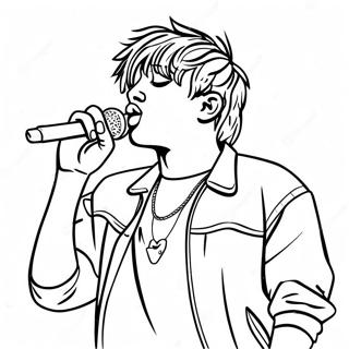 Juice WRLD Auf der Bühne Ausmalbild | Saft WRLD Ausmalbild