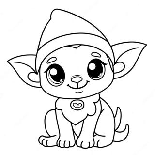 Niedliche Elf Haustiere Ausmalbild | Elf Haustiere Ausmalbild