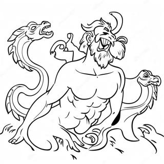 Hercules kämpft gegen die Hydra Ausmalbild | Herkules Ausmalbild